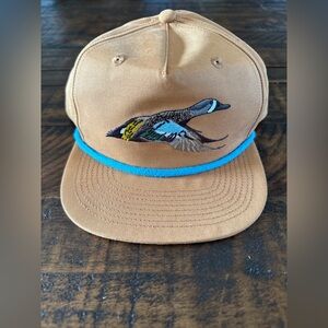 Duck Camp Grandpa Hat Blue Winged Teal Pintail Brown Snap Cap Rare! New Duck